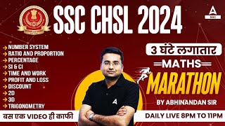 SSC CHSL 2024  SSC CHSL Maths Marathon Class By Abhinandan Sir [upl. by Mazel]