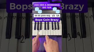 Bops Goin Brazy Tyga Piano Easy Tutorial 🧊🧊👶piano pianotutorial [upl. by Ewolram]