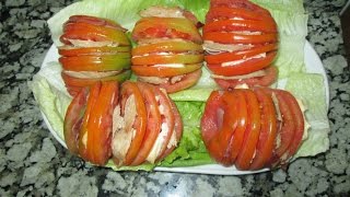 Cómo preparar unos tomates rellenos al hornoHow to make baked tomatoes [upl. by Avenej943]