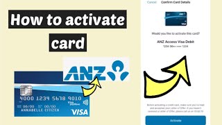 How To Activate ANZ Card On App  ANZ card activation  ANZ card MPin Setup Activate ANZ CC or DC [upl. by Curcio]