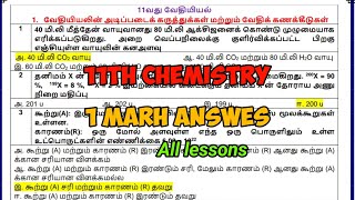 11th chemistry all lessons 1mark answers [upl. by Dwain779]