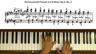 Rachmaninoff Prelude in C sharp minor Op 3 No 2 Piano Tutorial [upl. by Eerbua]