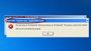 How to Fix the Sysfader iexplore exe Application Error [upl. by Nathalia795]