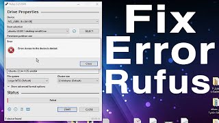 Fix Error Access to the device is denied ISO Image Extraction Failure Rufus [upl. by Fillander]