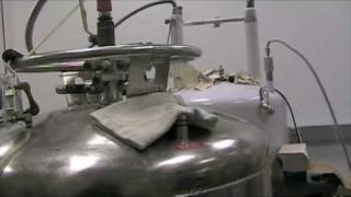 NMR  Filling a New Spectrometer with Liquid Helium and Nitrogen [upl. by Eivod]