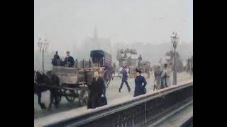 1896  Blackfriars Bridge London Colourized [upl. by Uzziel]