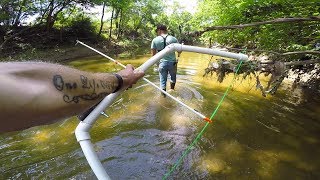 Man Uses Amazing Homemade PVC Pipe Bow for Bowfishing [upl. by Amand745]