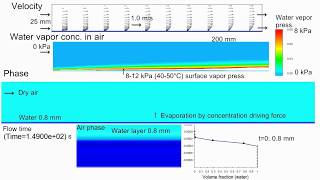 How long does it take for a wet floor to dry CFD simulation of waterevaporation to airflow [upl. by Nhguavoj]