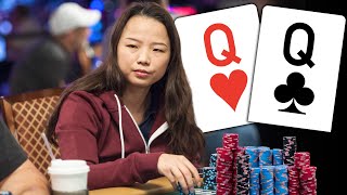 Pocket Queens For The Poker Queen WINNING Over 54000 at Live Cash Game [upl. by Manoff]