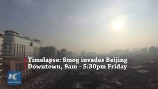 Timelapse Smog invades Beijing [upl. by Menashem601]