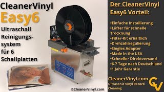 CleanerVinyl Easy6 Komplettes Ultraschall Schallplatten Reinigungssystem [upl. by Meehahs]