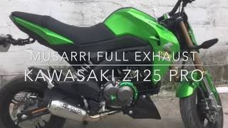 Kawasaki Z125 Pro Musarri Full System Exhaust  Stainless Steel [upl. by Seroka]