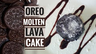 2 ingredients Oreo Molten Lava Cake no cookno heat no bake cooking without fire [upl. by Odlaner]