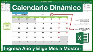 CALENDARIO Perpetuo en Excel sin MACROS Tutorial para Calendario Dinámico en EXCEL 2016 E27 [upl. by Yrak]