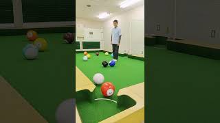 【SnookBall】Masse shot trickshot snookball スヌークボール footpool サッカービリヤード [upl. by Anecusa]