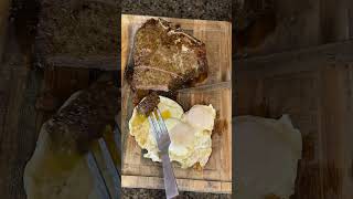 Air fryer steak and eggs for dinner Seasoned with Wasatch Steak rub Link amp code in description [upl. by Relyks290]