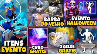 NOVO EVENTO 2 GELO GRÁTIS PUNHO BARBA DO VELHO CUBO GRÁTIS HALLOWEEN  NOVIDADES FREE FIRE [upl. by Muiram246]