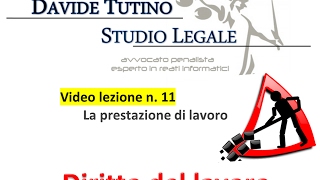 Diritto del lavoro  Video Lezione n 11 La Prestazione di lavoro [upl. by Aniuqahs]