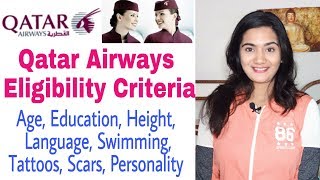 Eligibility Criteria for Qatar Airways  Age Qualification Height Qualities Requirements [upl. by Ekoorb]