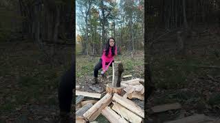 Day 12  100 Day Wood Splitting by Hand Challenge axe woodchopping logsplitter challenge shorts [upl. by Solakcin554]