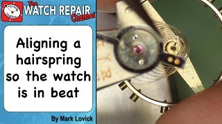 How To Align The Hairspring to set the watch in beat Watch repair techniques [upl. by Brantley]