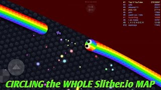 I CIRCLED THE WHOLE SLITHERIO LOBBY  circling the whole slitherio map Epic GamePlay [upl. by Electra]