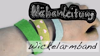 Nähanleitung Freundschaftsarmband selber nähen Wickelarmband Armband Tutorial Anleitung kostenlos [upl. by Heisser]