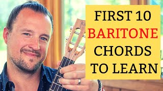 The First 10 BARITONE Ukulele Chords You Should Learn  Tutorial  Diagrams [upl. by Enyaw]