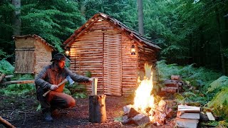 Overnighter in the Bushcraft Wood Shelter  Raised bed Build amp Campfire Chicken [upl. by Akinahc]