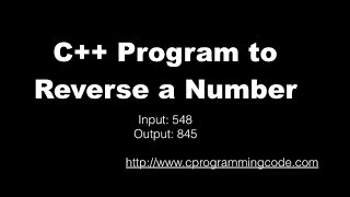 C Program to Reverse a number [upl. by Harriett770]