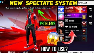 Spectate System  How To Use Free Fire Spectate Update  Spectate Problem Solved [upl. by Winterbottom]