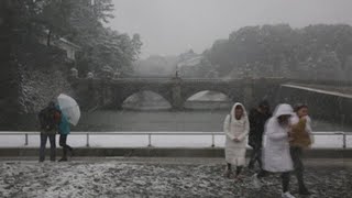 Activada la mayor alerta por nieve en cuatro años en Tokio [upl. by Old]