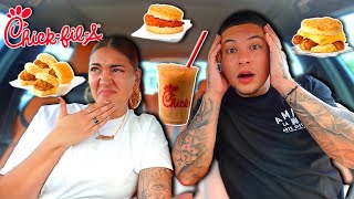 Trying Chick Fil A Breakfast For The First Time [upl. by Koblick]