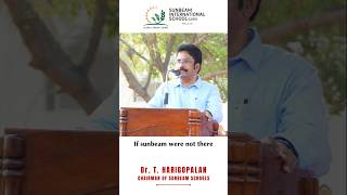 Sunbeam International School CBSE  Chairmans Speech  The Sunbeams Commitment [upl. by Alhsa253]