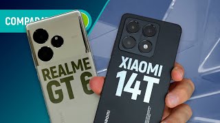 XIAOMI 14T vs REALME GT 6 qual o MELHOR CELULAR PREMIUM chinês  Comparativo [upl. by Darcey]