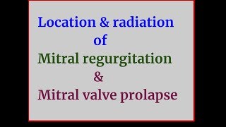 MURMURS of Mitral regurgitation amp prolapse Location amp radiation [upl. by Aknayirp]