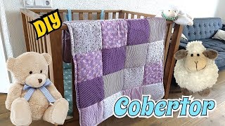 Tutorial Como hacer Cobertor estilo patchwork para bebes Costura DIY [upl. by Yhtrod842]