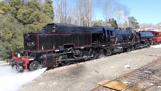 Australian Trains  Garratt 6029 at Moss Vale [upl. by Orteip]