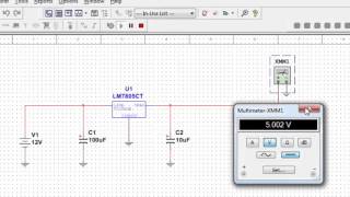 voltage regulator ic connection in multisim [upl. by Eiramana]