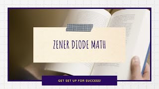 Zener Diode Math [upl. by Mckay]