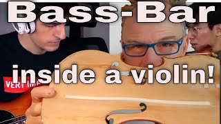 A BassBar inside a violin Master violin maker explains how it works [upl. by Dikmen]