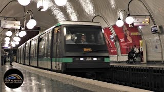 Métro de Paris  Ligne 4  Matériel MP89  Station Cité [upl. by Michaeline]