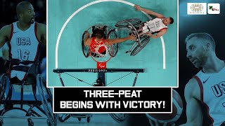 Paris Paralympics 2024  US men’s wheelchair basketball squad defeats Spain 6656 [upl. by Gilemette]