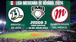 ⚾️Bravos de León vs Diablos Rojos⚾️Donde Verlo EN VIVOLiga Mexicana de Béisbol 2024 [upl. by Anesusa]