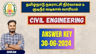 CIVIL ANSWER KEY  30062024MUNICIPAL ADMINISTRATION amp WATER SUPPLY DEPARTMENT  KTA [upl. by Enived975]