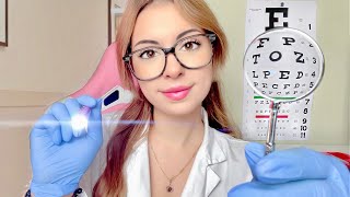 ASMR Eye Exam Doctor Roleplay Lens 1 or 2 Test REALISTIC Vision Examination Cranial Nerve Light [upl. by Refenej]