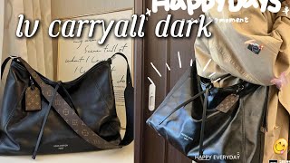 Louis Vuitton CarryAll Dark MM M25143 Black Review [upl. by Lodnar]