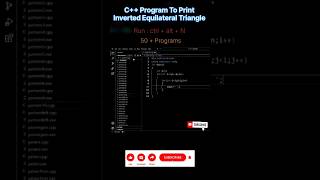 program of inverted equilateral triangle in C shorts youtube trending youtubeshorts ytstudio [upl. by Anelak]