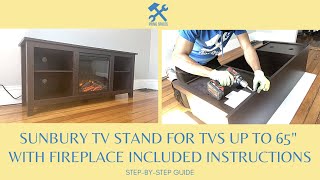 Walker Edison 58quot Fireplace TV Stand Assembly Wren Classic 4 Cubby Fireplace TV Stand TVs up to 65quot [upl. by Huberman997]