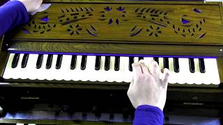 How to play  Hare Krishna Hare Rama on Harmonium with notes [upl. by Addam]